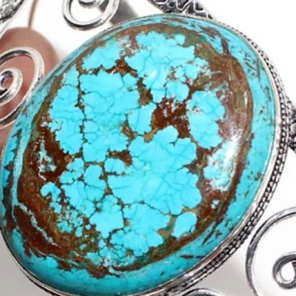 Turquoise Natural Gemstone handcrafted cuff - Picture 5 of 5